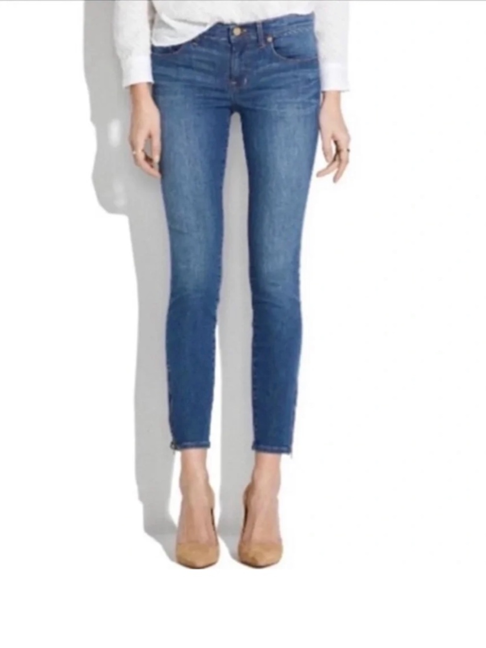 Madewell Women’s Stretch Skinny Zippered Ankle Denim Jeans Size 25